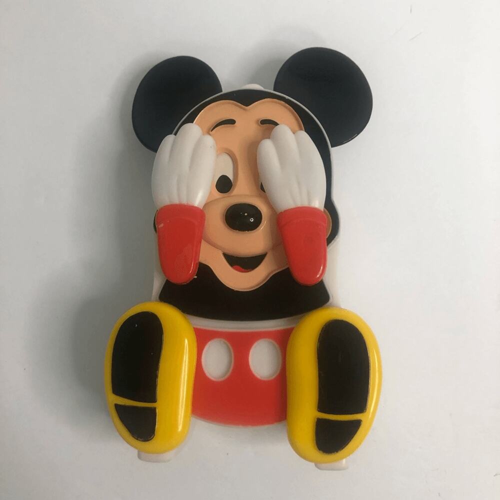 vtg windup musical illco Mickey Mouse peek a boo toy walt disney Hong Kong‎